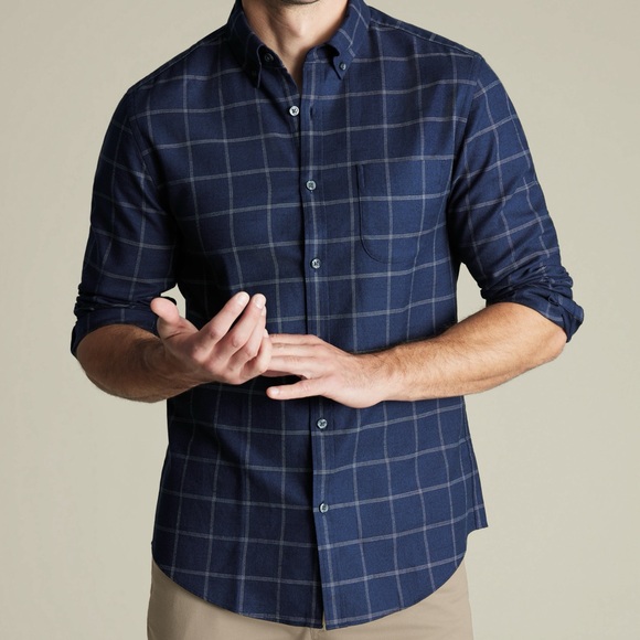 Charles Tyrwhitt Other - Charles Tyrwhitt Ink Blue Non-Iron Twill Windowpane Check Shirt